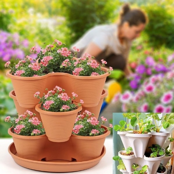 Vertikalne posude za biljke koje se mogu slagati (Set od 3) | PLANTUP