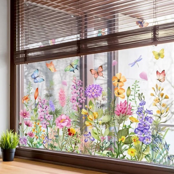 Živahna cvjetna naljepnica za prozor | FLORASTIK